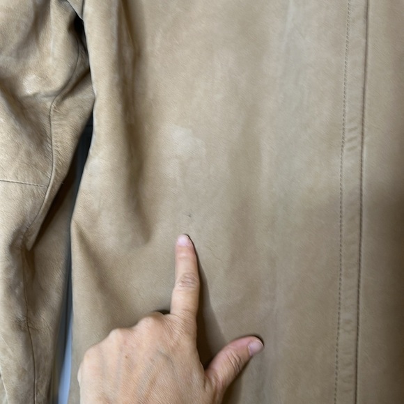 LL Bean Chore Jacket, Cow Nubuck Leather, Green Tag Coat Tan SzL - Picture 7 of 10